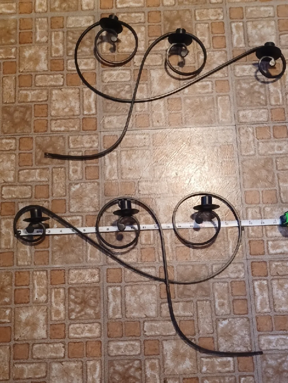 Decorative Metal Wall Sconce Pair in Dark Finish